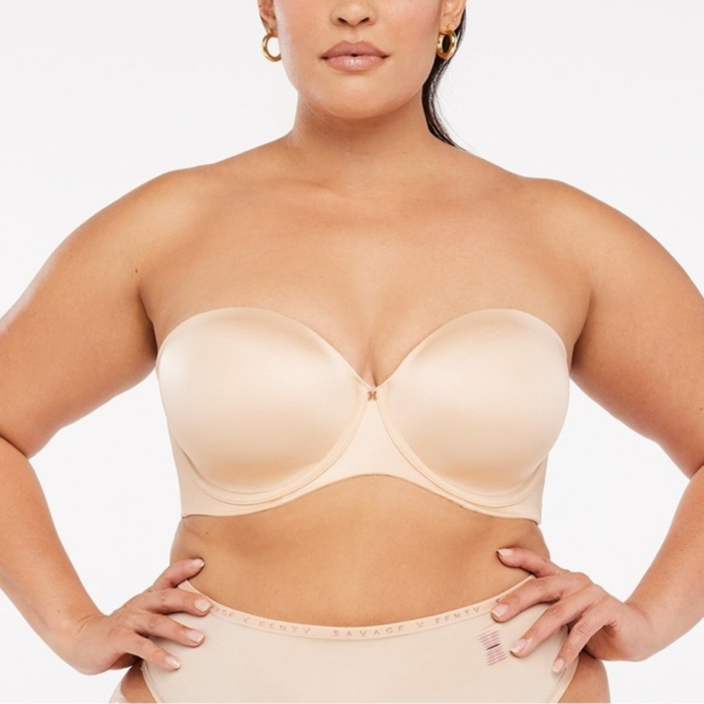 Savage X Fenty Core‎ Microfiber Strapless Bra in Honey Nude 32DD
